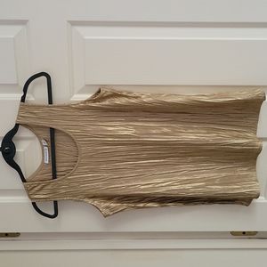 Tank gold crinkle size small polyester